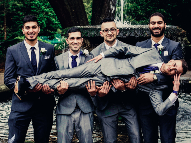 Groom and his men